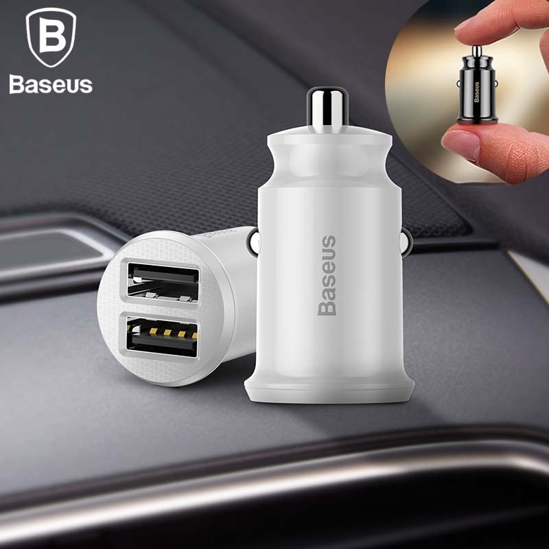 

Baseus Белый Два USB автомобильный зарядник 1A21A