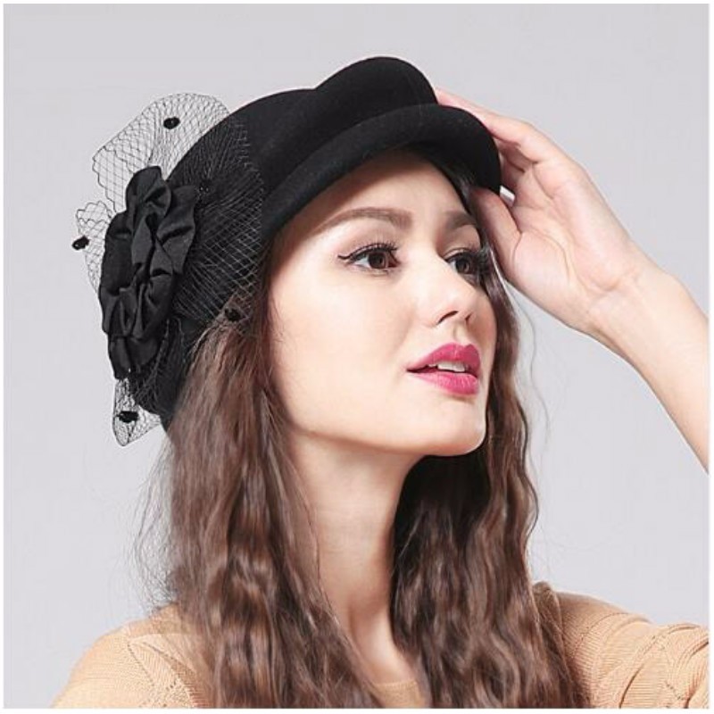 

LUONIWEILIN Black Свободный размер, Lady Fashion Fedoras Hat