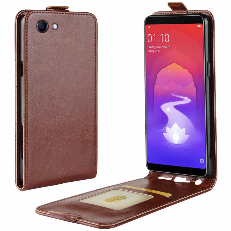 

WIERSS коричневый, для Oppo F7 Молодежный флип-кожаный чехол