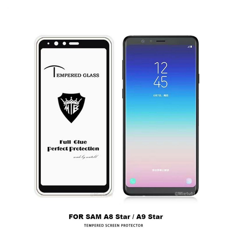 

WIERSS черный для Samsung Galaxy A8 Star A9 Star, Закаленное стекло Screen Protector для Samsung Galaxy A8 Star A9 Star