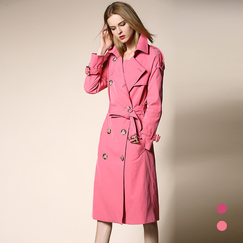 

CAROLING ANGEL 1, Женщины Trench Coat Double Breasted Slim Fit Long Coat Casaco Feminino