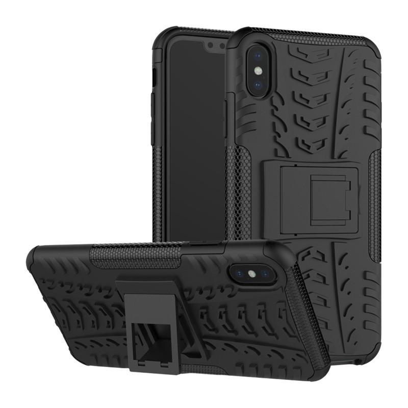 

Fecoprior черный iPhone  Max, Чехол для iPhone XS Max Back Cover Стенд Silicon TPU PC Armor