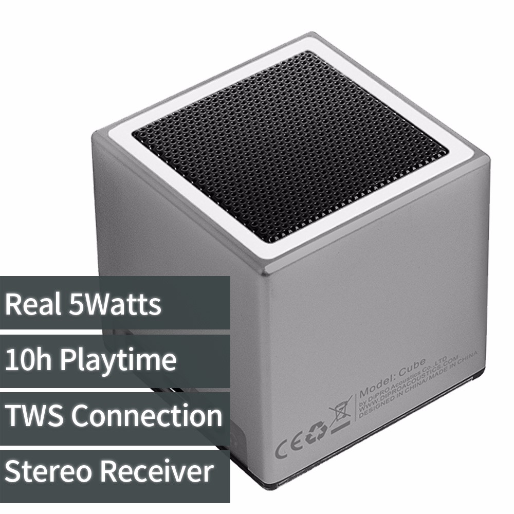 

DiPRO Серый, 5Watts Cube Wireless Bluetooth Speaker