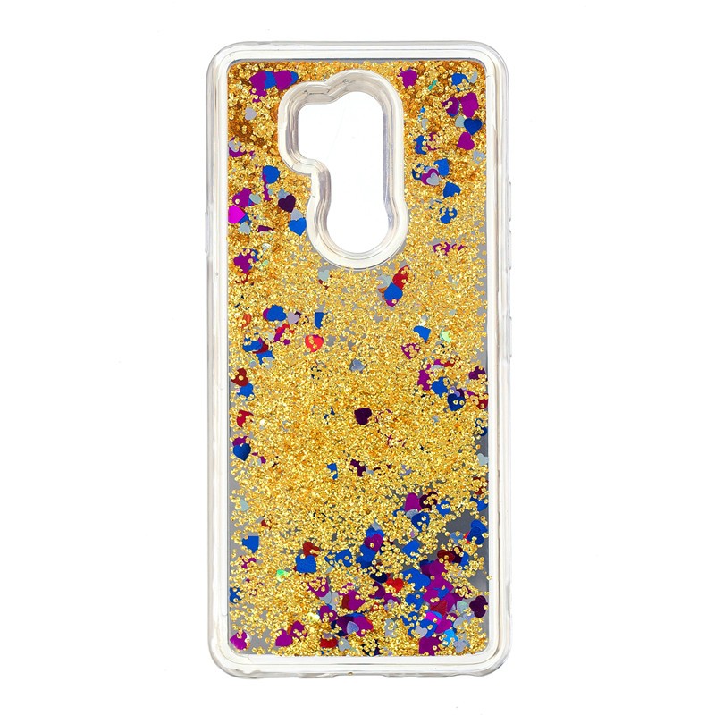 

Fecoprior Золото, Задняя обложка для LG G7 ThinQ G710 Корпус Зеркало Блеск Жидкий Quicksand Сияющий