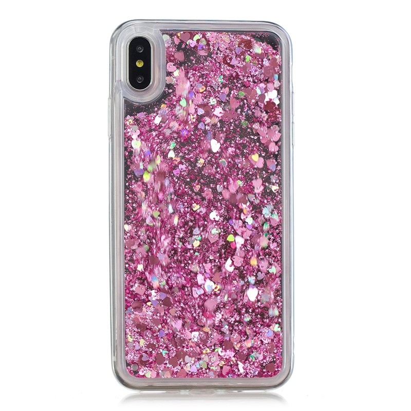 

Fecoprior розовый iPhone  Max, Задняя обложка для iPhone XS Max Case Mirror Glitter Liquid Quicksand Shining