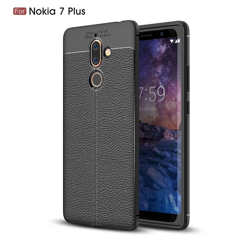 

Fecoprior черный, Задняя обложка для Nokia 7 Plus 7Plus Case Мягкий TPU Silicon