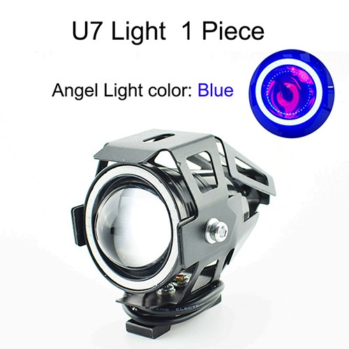 

Huiermeimi синий, 125w Motorcycle LED U7 Headlight Motorbike Spot Headlamp 12V 6500K 3000lm