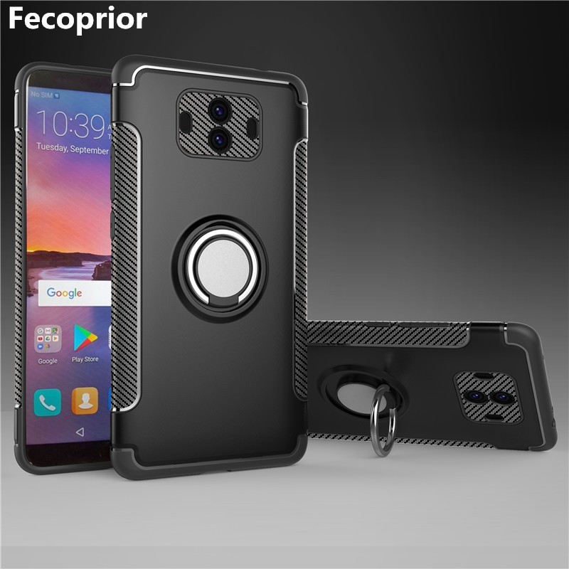 

Fecoprior черный Huawei Mate 10, Задняя обложка для Huawei Mate10 Mate10 Корпус держателя для автомобилей с жестким ПК Silicon