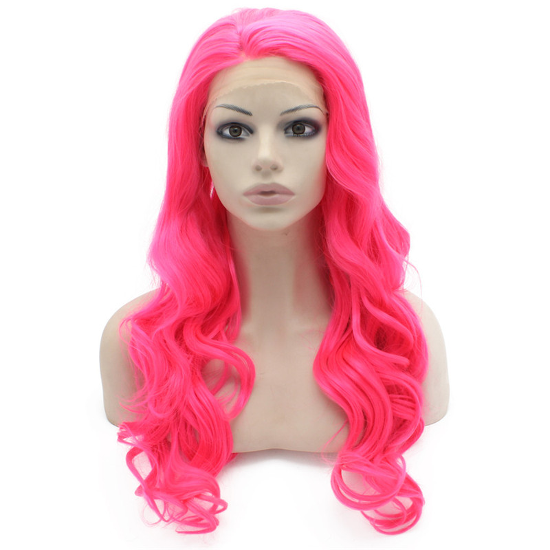 

iwona, hot pink wavy wig