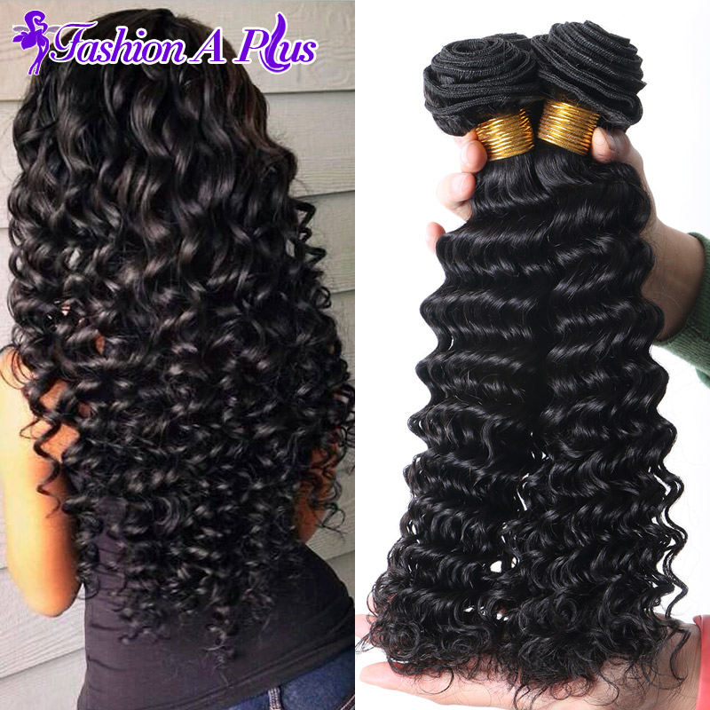 

FASHION PLUS 16 дюймов, Волосы бразильской Девы Волосы Deep Wave Virgin Hair Бразильские Deep Wave 4 Bundles