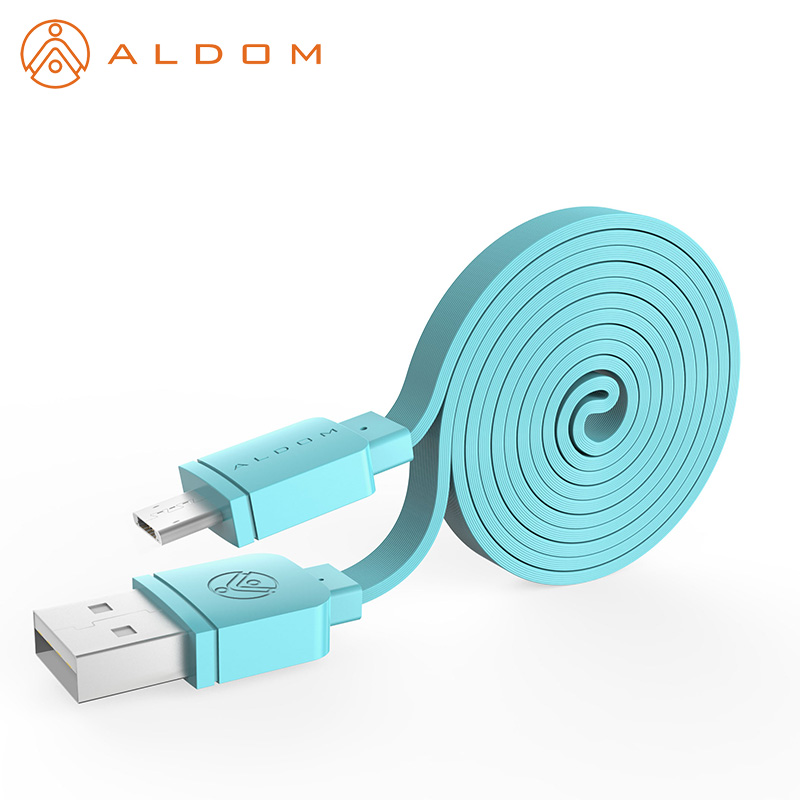 фото 2 в 1 usb-кабель aldom изумрудная зелень 1m