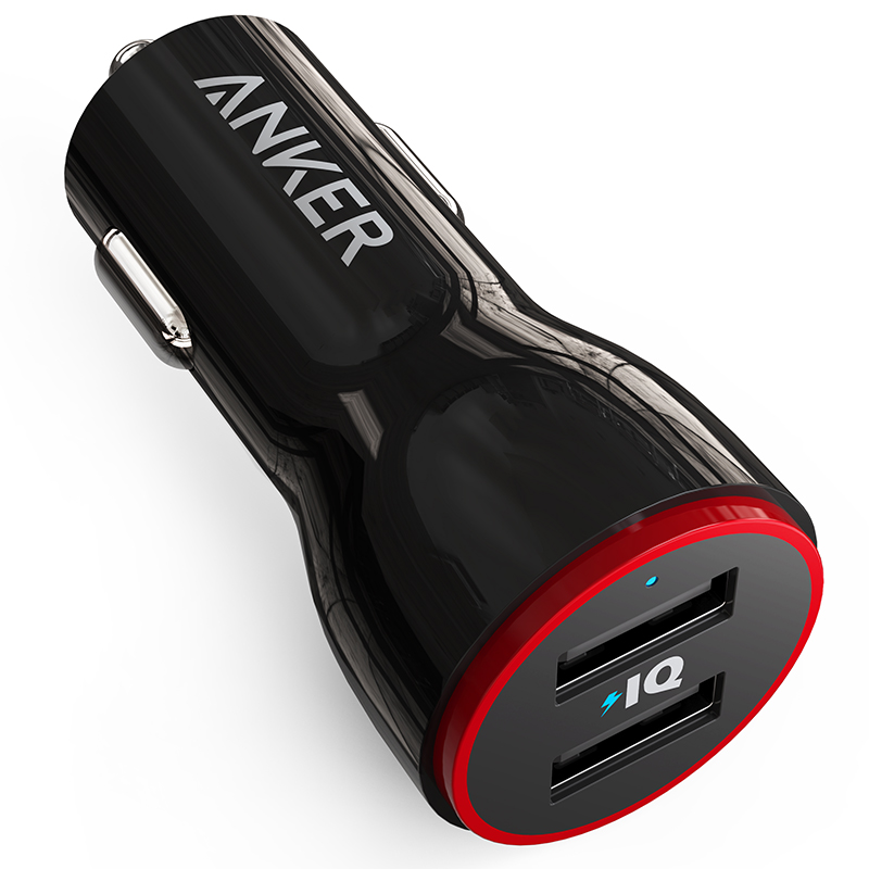 

JD Коллекция Новый автомобиль зарядки порт 24W 2 Black Двухпортовый