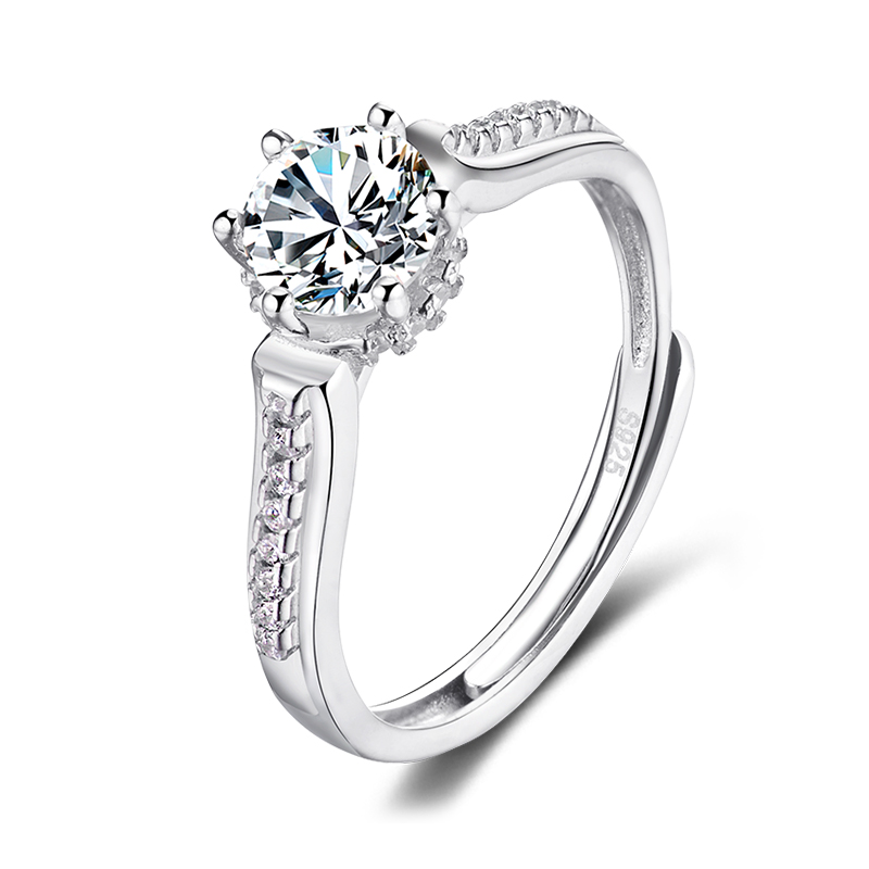 

MALTIA JEWELRY Белый Регулируемый размер, Стерлингового серебра 925 5-рядка CZ Обручальные кольца для женщин