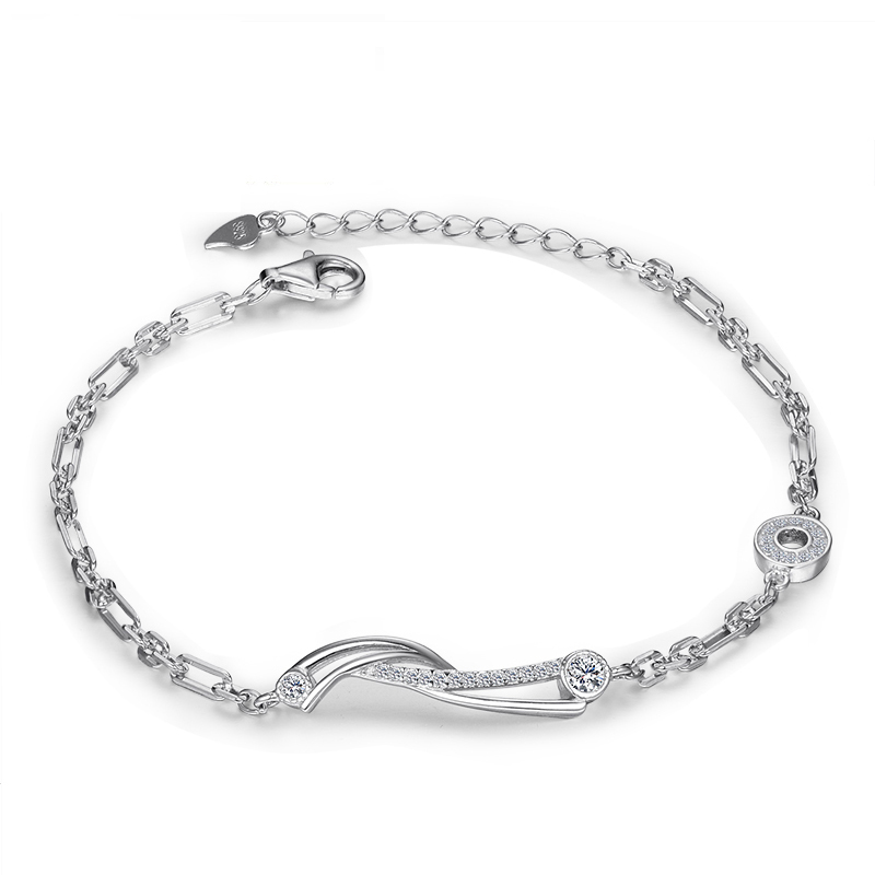 

MALTIA JEWELRY, Silver Pattern Tone Wave и Делитель Stretch Браслет