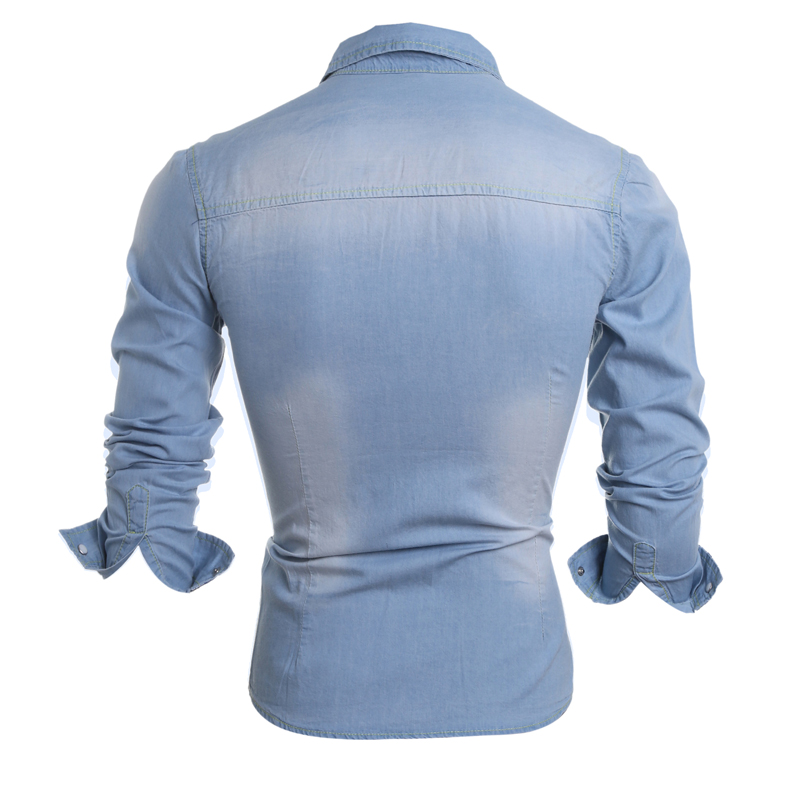 

CT&HF голубой 2XL, Мужские джинсовые рубашки
