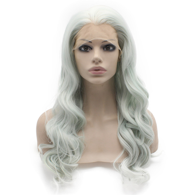 

iwona, synthetic lace front blue wig