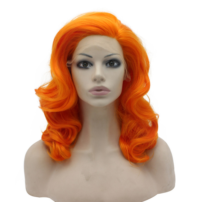 

iwona, orange synthetic lace front wig