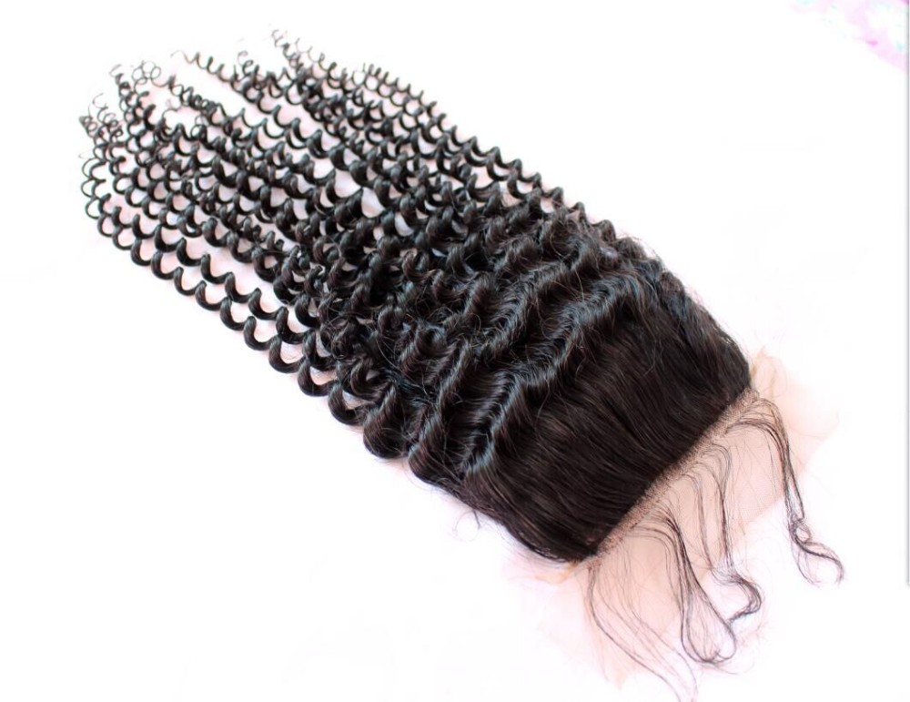 

QDKZJ Естественный цвет свободная часть 8 дюймов, Kinky Curl Hair Lace Closure