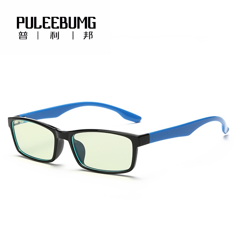 

PULEEBUMG Яркие черные синие ножки Classic Eyeglasses, Анти-синие противорадиационные очки