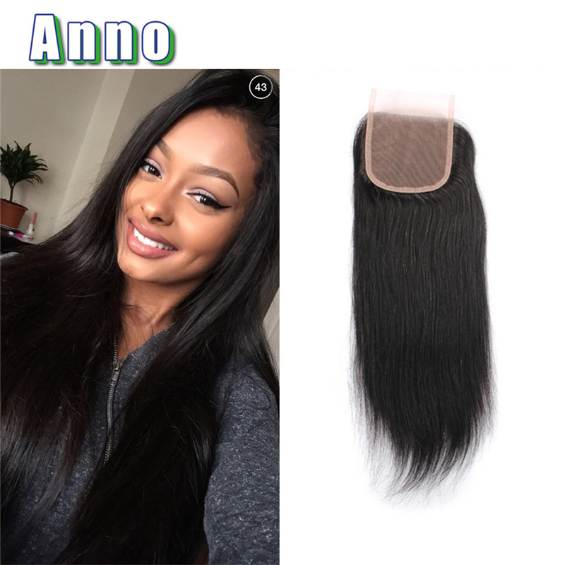 

Anno Natural Color 10 inches, кружевные закрытие Весенние волосы Бразильское закрытие