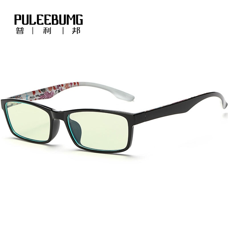 

PULEEBUMG Яркий черный ящик фиолетовый узор ноги Classic Eyeglasses, Радиационные очки