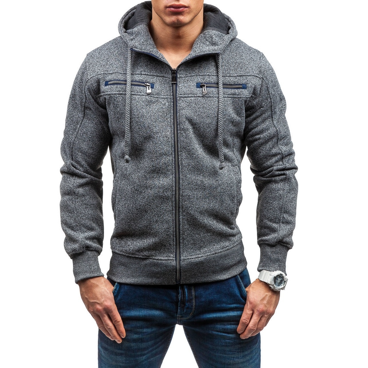 

ZOGAA Темно-серый Номер, cardigan hoodies sweatshirt