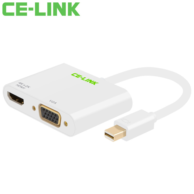 

JD Коллекция Mini DP к VGA HDMI версии 1,2 Белый, CE-LINK