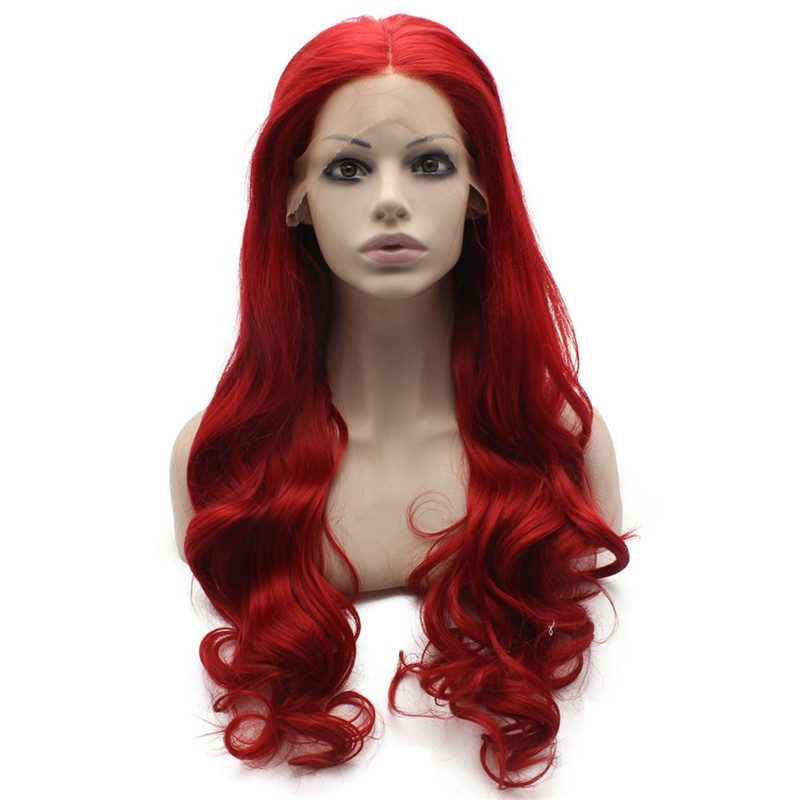 

iwona 26 inches, red lace front wig