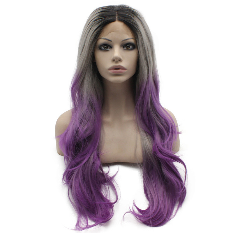 

iwona 26 inches, long wavy wig ombre grey