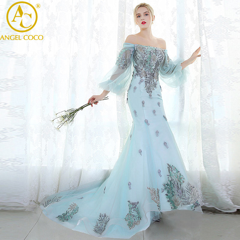 

ANGEL COCO, Платье вечернее с длинным рукавом