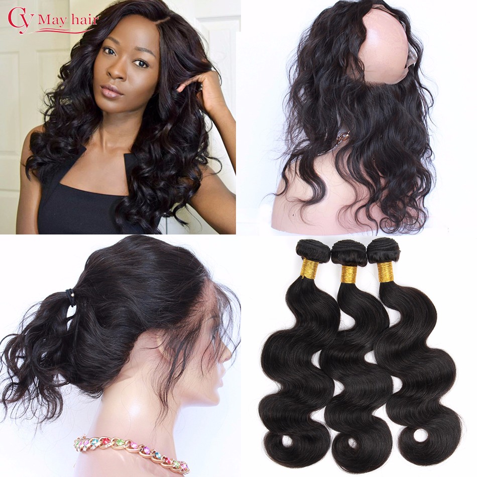 

cy may hair 12 12 14 14 10, 360 Lace Frontal with Bundle