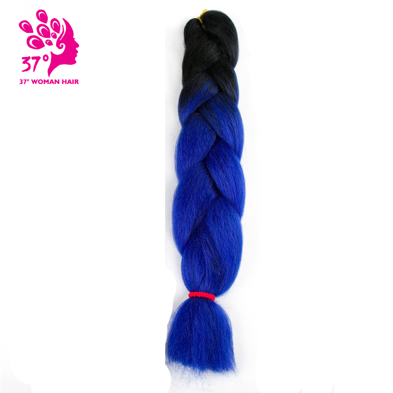 

XISHIXIU Blue 24 inches, Ombre Kanekalon Braiding Hair