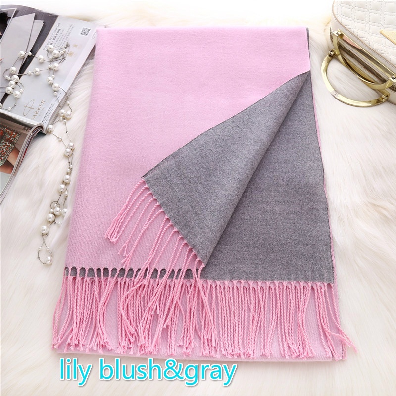 

MEGIR lily blush&gray >175cm, шарф кашемировый