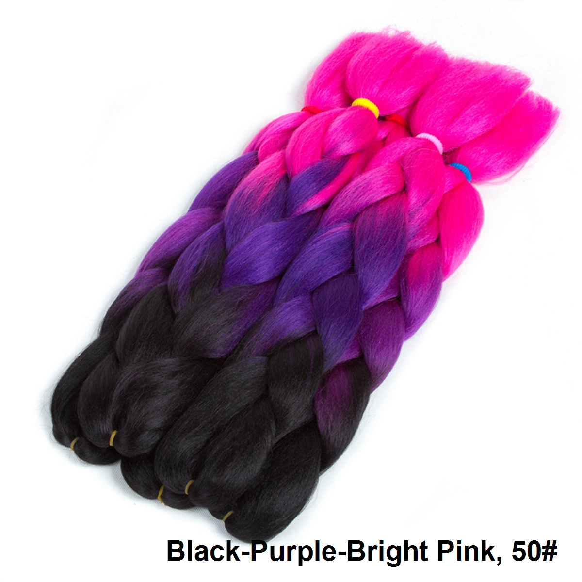 

SZC Black-Purple-Bright Pink, 50 24 inches, jumbo braiding hair