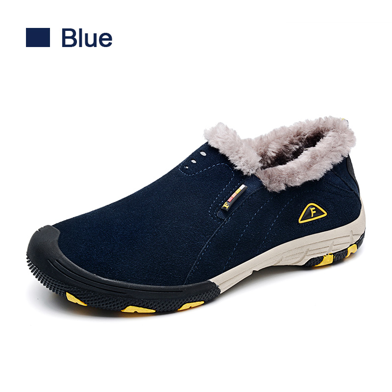 

shangmirui Синий цвет 95 ярдов, Brand real leather mens winter snow boots warm Casual Shoes men