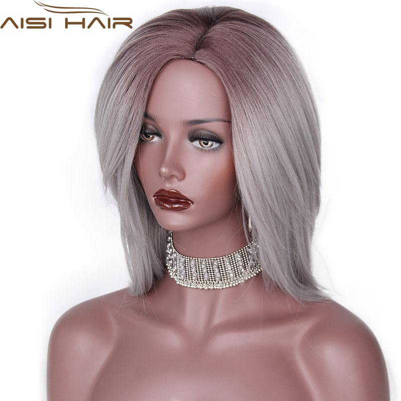 

AISI HAIR Silver Grey 16 inches, Короткие прямые