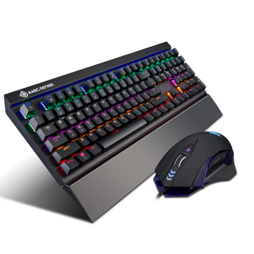 魔炼者 MK15机械键盘键鼠套装方键帽自营 游戏键盘 办公键盘 电脑 笔记本键盘 吃鸡键盘 有线键盘 青轴