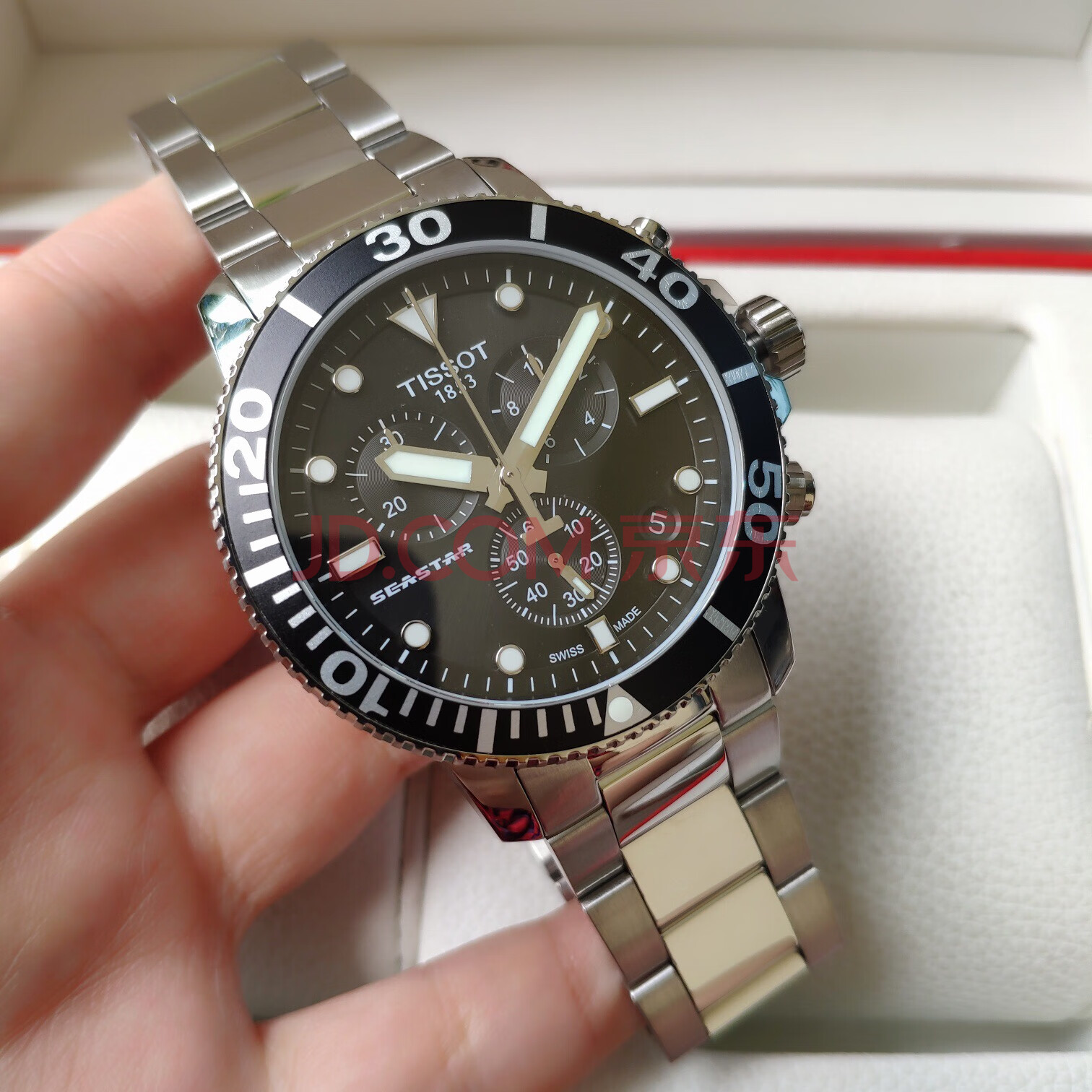 【服装百货】天梭t120六针新款海星石英潜水钢带男表一块【正品61