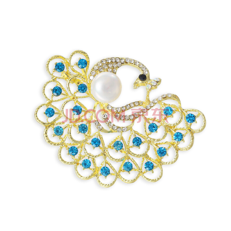 服装百货女士孔雀淡水珍珠胸针一个