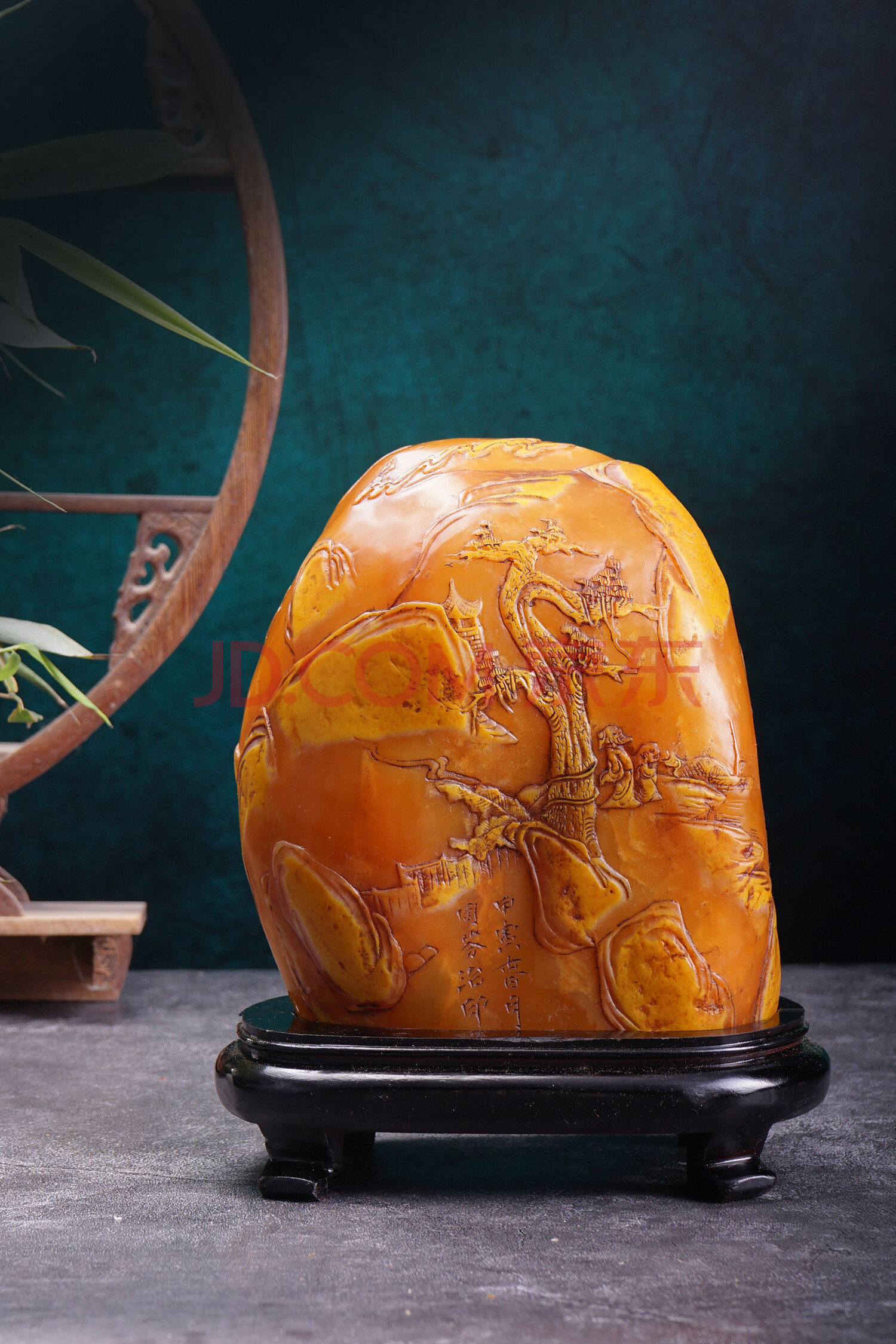 涉案资产bg35收藏级田黄石周芬作品山涧雅集3787g