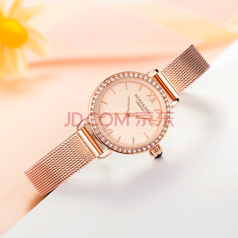 服装百货全新rosebee德国风格女士手表时尚防水石英表一个