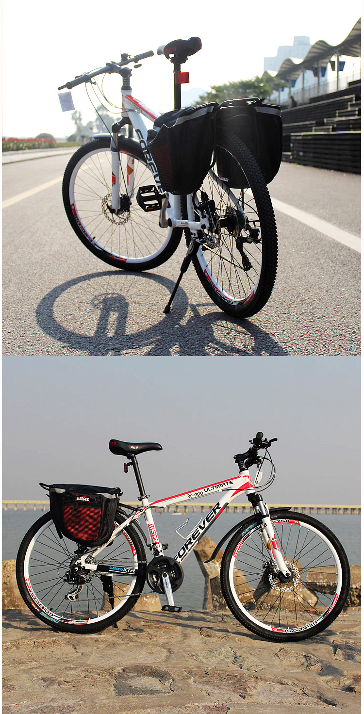 永久(forever)升级版21速ye880 24寸 26寸(白红 白蓝 黑红)铝合金车架