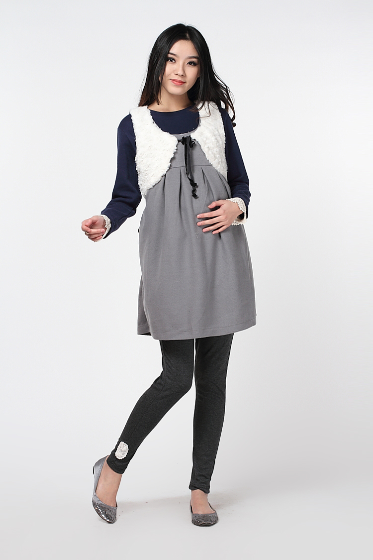 桂月儿孕妇装 秋装孕妇裙新款背心裙韩版时尚连衣裙秋季孕妇装 红色 m