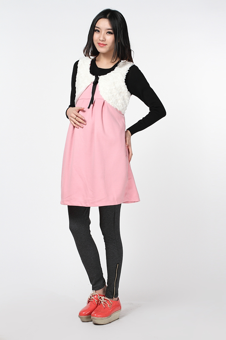 桂月儿孕妇装 秋装孕妇裙新款背心裙韩版时尚连衣裙秋季孕妇装 红色 m