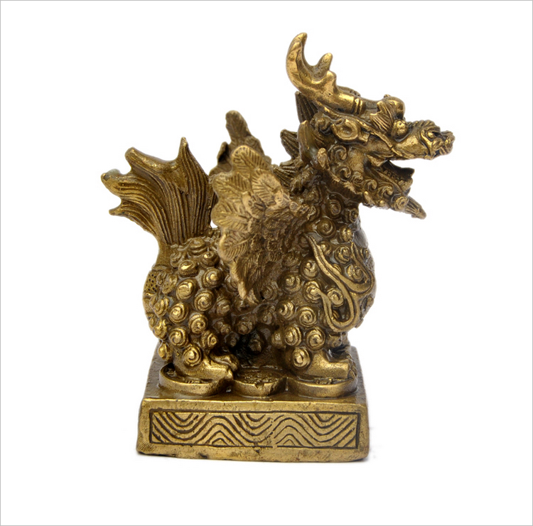 400克 材质:纯铜 包装:普通 麒麟是古代的仁兽,集龙头,鹿角,狮眼,虎背