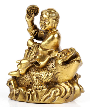 产品特点: "刘海戏金蟾"典故出自道教,由传说的辟谷轻身的人物附会而