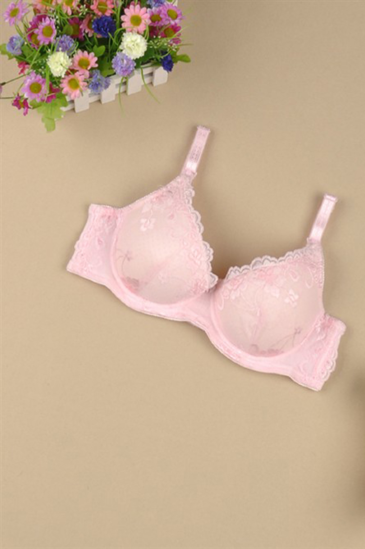 蕾丝透气 舒适 哺乳功能孕妇文胸 孕妇胸罩 侧面加宽孕妇内衣 粉色 80