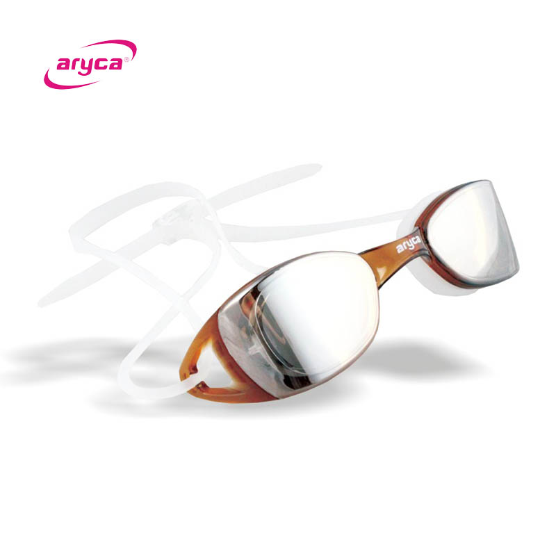 aryca 台湾雅丽嘉 广角电镀泳镜 3色 53a 灰蓝-接近黑色