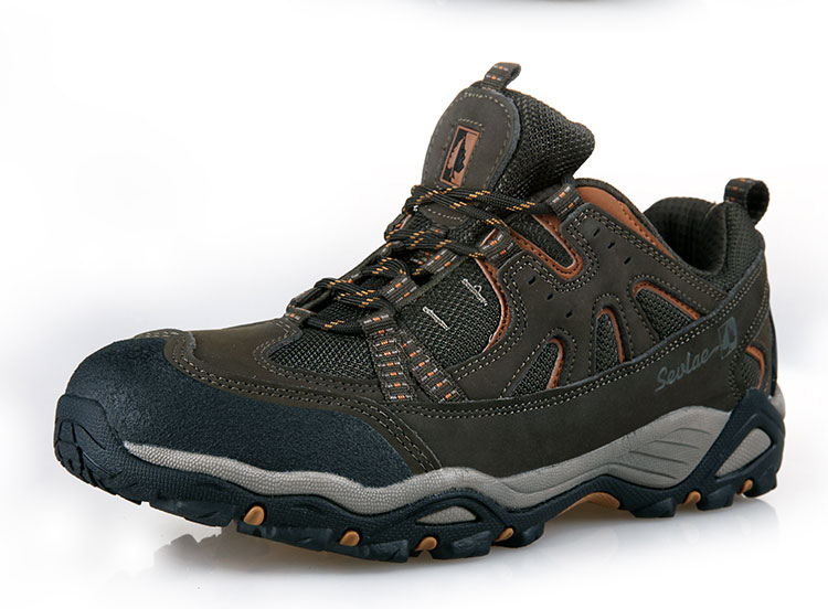圣弗莱sevlae 户外防滑防水男鞋牛皮户外登山鞋 徒步鞋 b3511 杏色