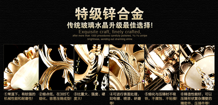 AOVVO 欧式进口锌合金云石水晶吊灯 客厅水晶灯具灯饰1030p 18头K9水晶 不带光源